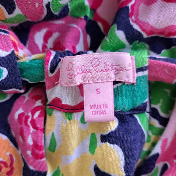 LILLY PULITZER Getaway Garden Valle Halter Dress Size Small Silk Knit Sheath - Picture 6 of 11